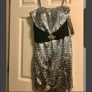 Strapless black & silver Prom/Cocktail dress
